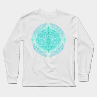 Happy Place Doodle in Mint Green & Aqua Long Sleeve T-Shirt